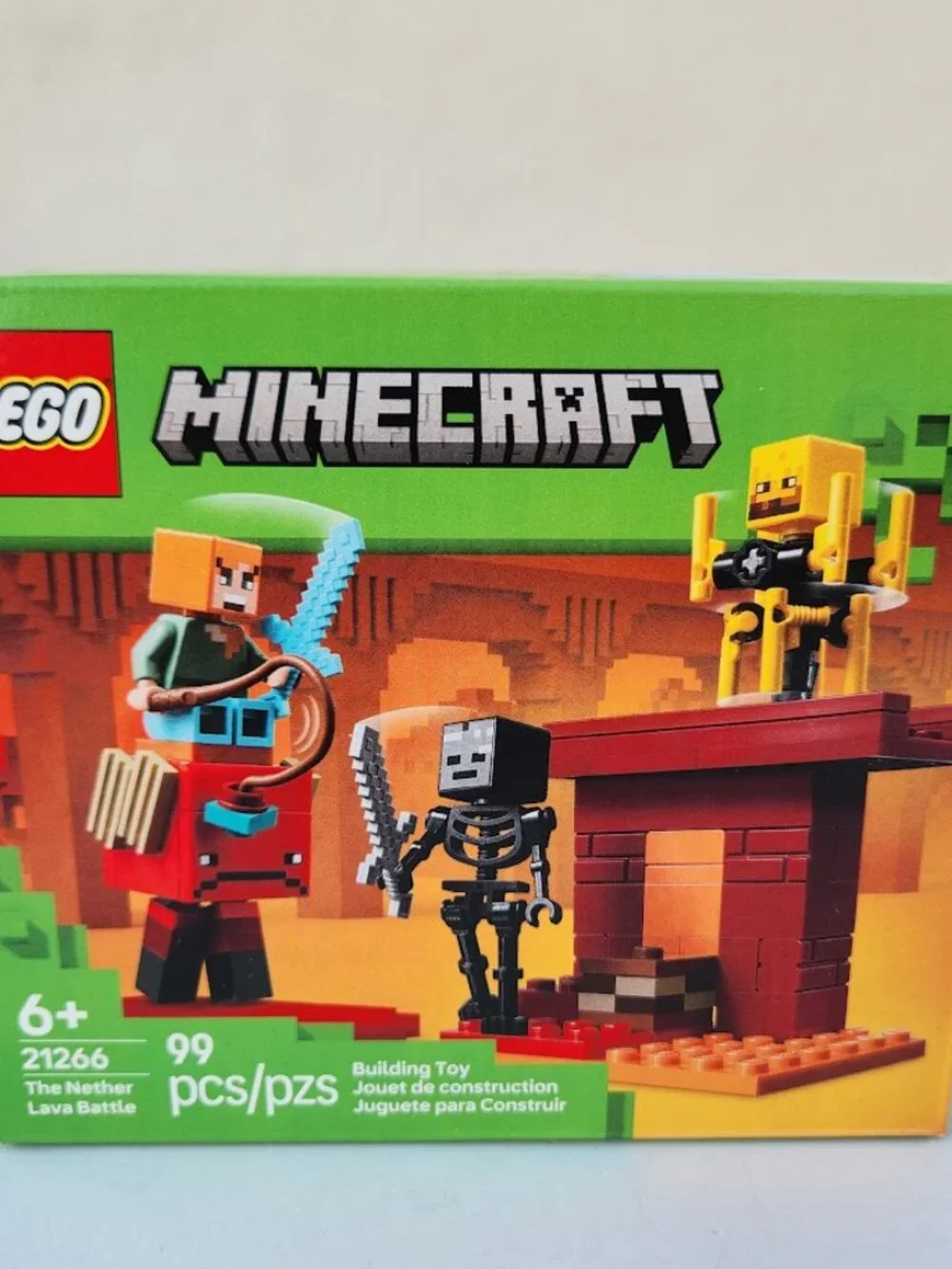 NEW 21266 LEGO Minecraft The Nether Lava Battle Toy Building Set Alex, Wither Sk